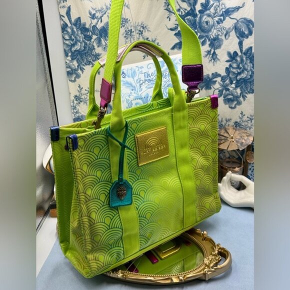 🆕 KURT GEIGER LONDON 🧿 NWOT Southbank Tote Crossbody Bag, Lime Green - Picture 7 of 16